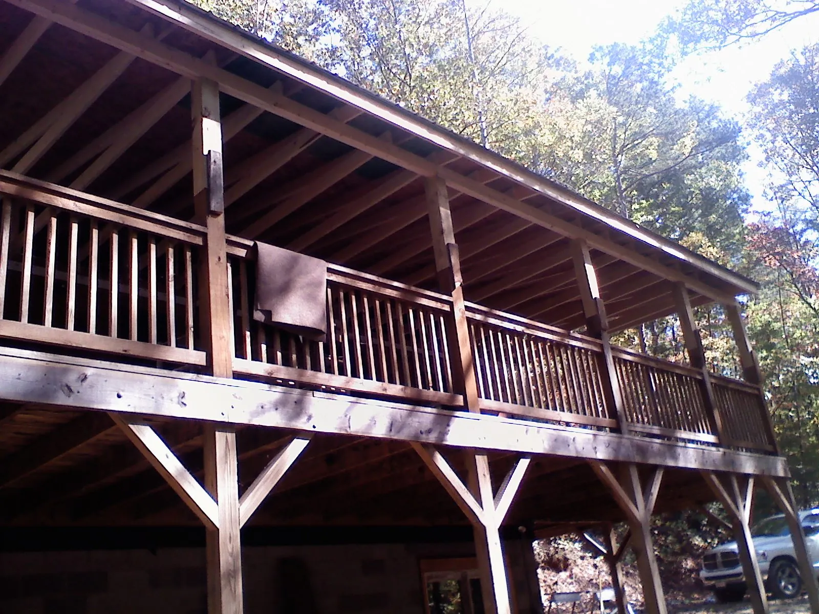 Timber framing under a new elevated porch and deck — Roof Leak Repair in Colts Neck by Roofing Brothers